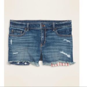 NWT Americana cut off jean shorts in medium wash.